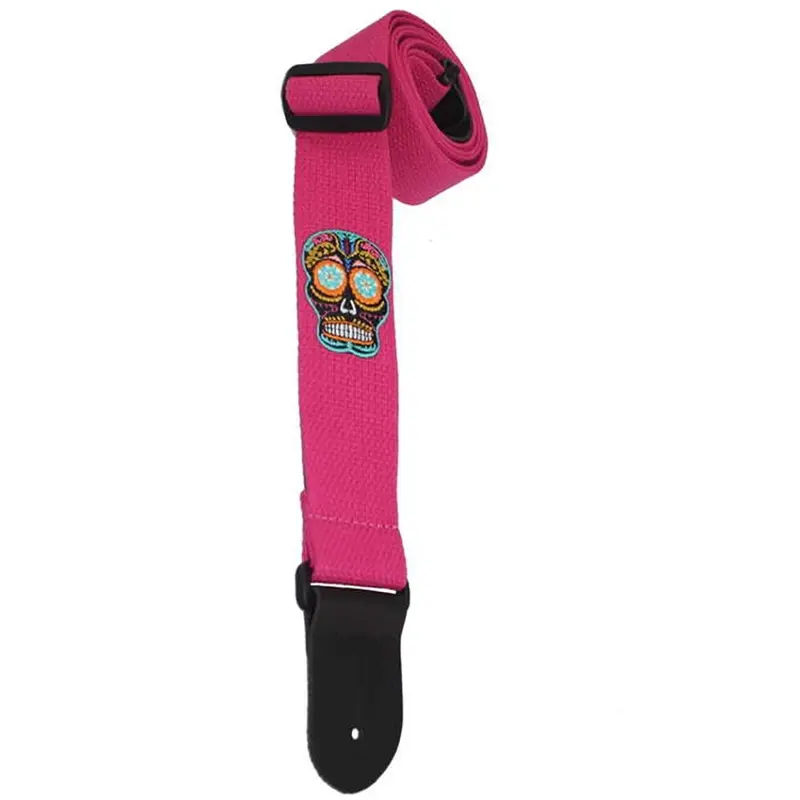 Henry Heller 2" Cotton Guitar Strap Intricate Sugar Skull Design 3