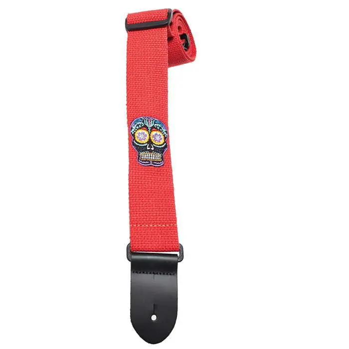 Henry Heller 2" Cotton Guitar Strap Intricate Sugar Skull Design 4
