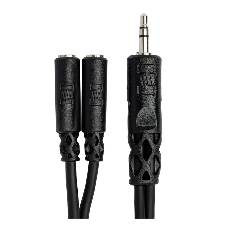 Hosa Ymm-232 Y 1/8" Male Trs To Dual 1/8" Stereo Female Y Adapter Cable 6" 1