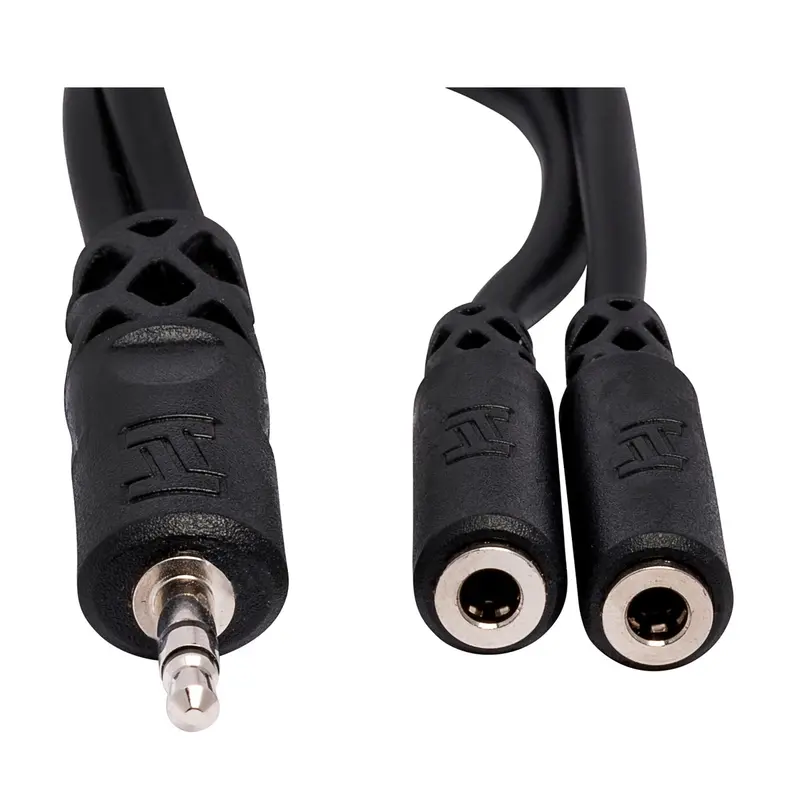 Hosa Ymm-232 Y 1/8" Male Trs To Dual 1/8" Stereo Female Y Adapter Cable 6" 2
