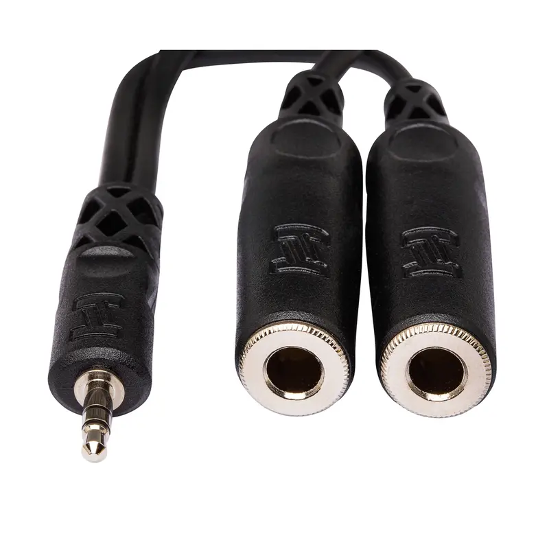 Hosa Ymp-233 Y 1/8" Stereo Male-Dual 1/4" Female Adapter Cable 1