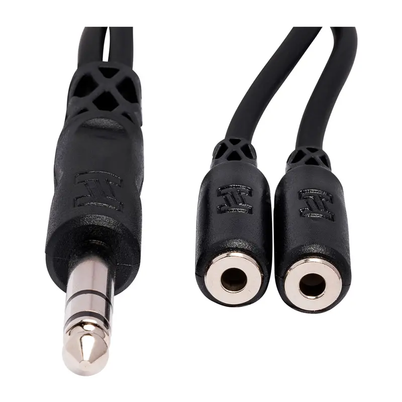 Hosa Ymp-234 1/4 Inch 6" Trs Male To Dual 1/8" Trs Female Y Cable 1