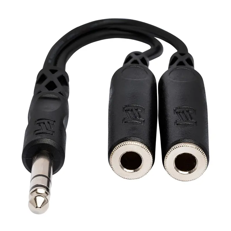 Hosa Ypp-118 1/4" Trs Male To Dual 1/4" Trs Female Cable - 6'' 1