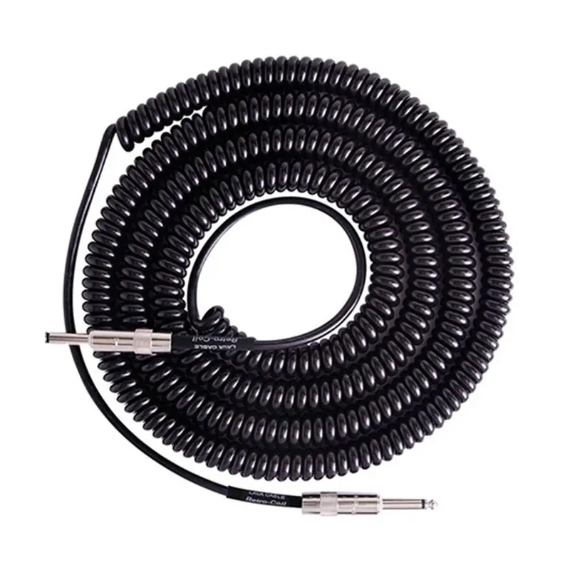 Lava Cable Retro Coil 20' Straight To Right Angle Instrument Cable - Black 1
