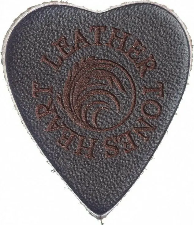 Leather Tones Heart Brown Leather Single Plectrum 1