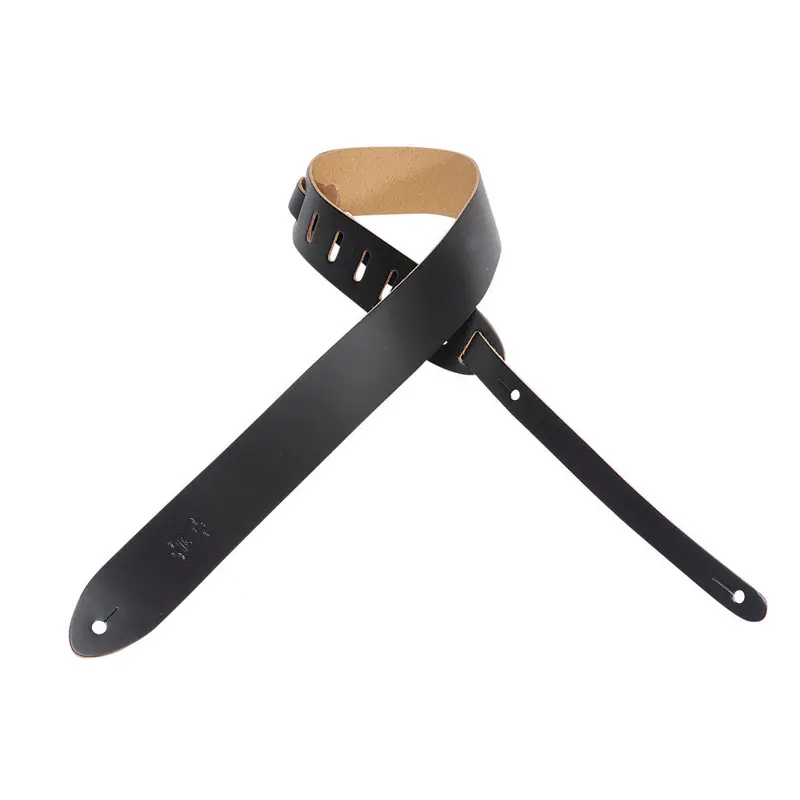 Levy’S 2″ Wide Tan Leather Guitar Strap Black 1