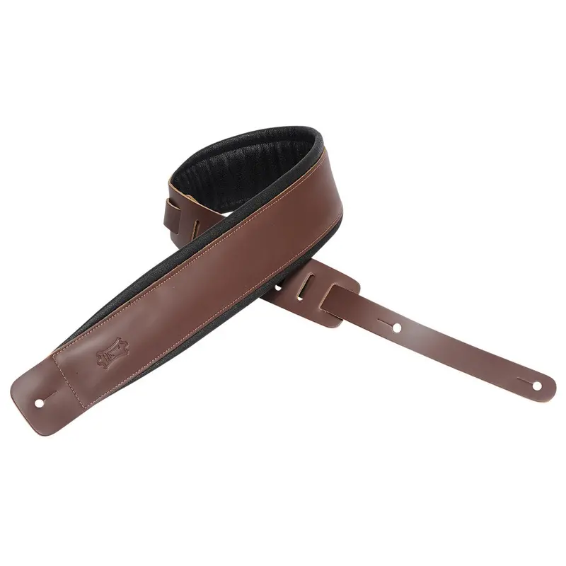 Levy's 3" Leather Face W/Padded Back Guitar Strap 1