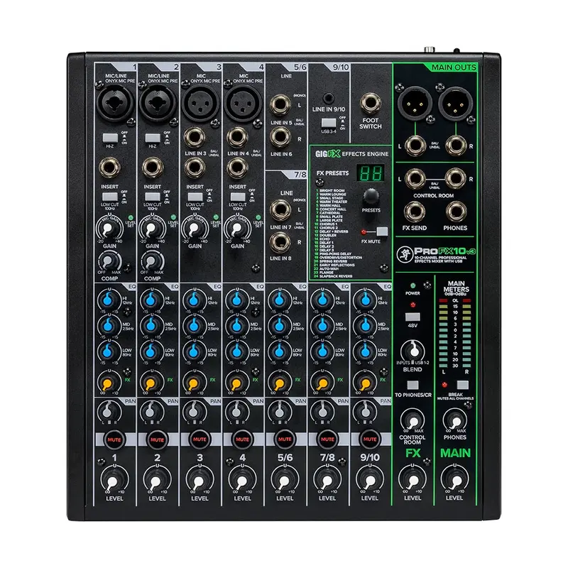 Mackie Profx10v3 10-Channel Professional Effects Mixer With Usb 1