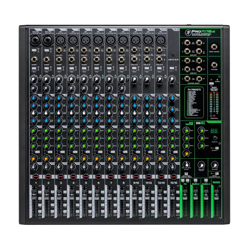 Mackie Profx16v3 16-Channel 4-Bus Professional Effects Mixer With Usb 1