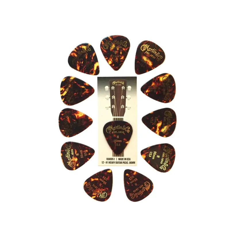 Martin Guitar Picks Tortoise Shell 12 Pack 18A0051 Heavy .96Mm 1