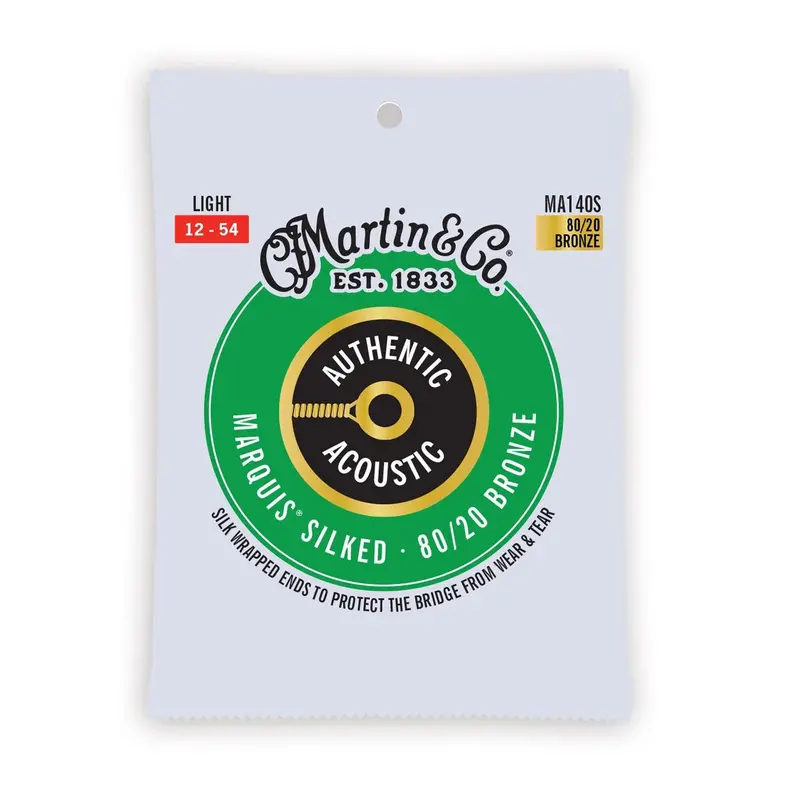 Martin Ma140s Authentic Acoustic Marquis Silked 80/20 Bronze Guitar Strings 12-54 1