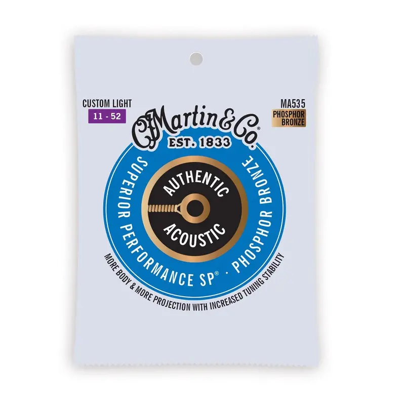 Martin Ma535 Authentic Acoustic Superior Performance 92/8 Phosphor Bronze Guitar Strings 11-52 1