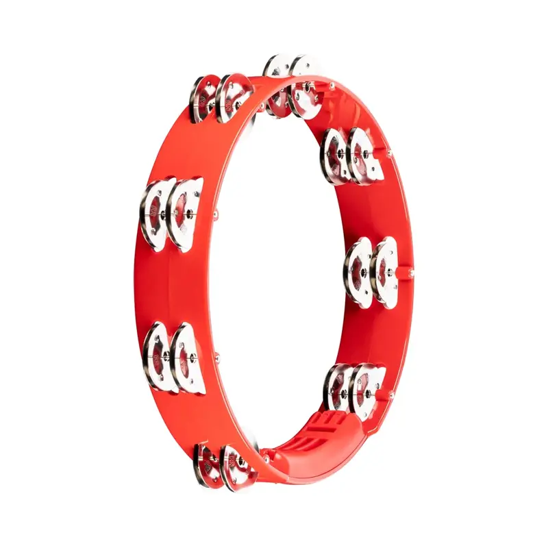 Meinl 10" Red Single Row Tour Tambourine With Steel Jingles 1