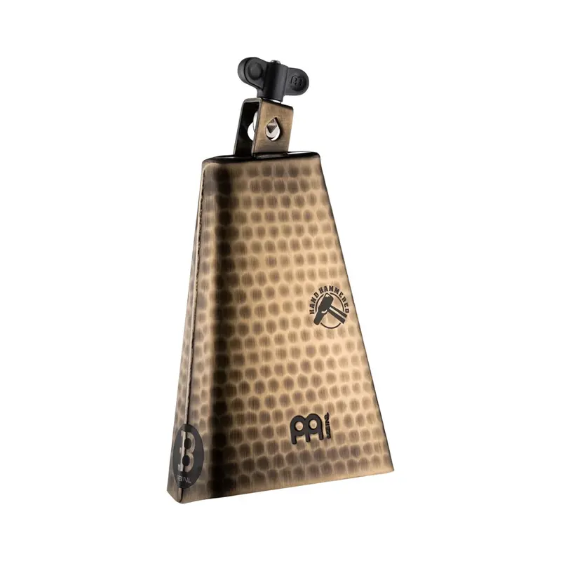 Meinl 8" Big Mouth Hand Hammered Steel Cowbell- Gold Color Brass Finish 1