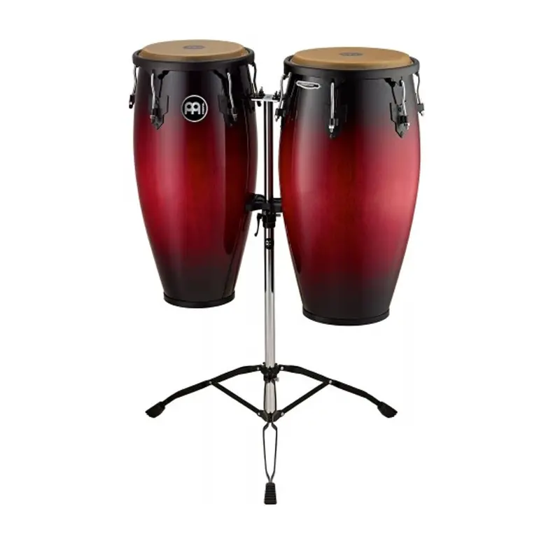 Meinl Conga Set Mc82 11" & 12" W/ Tripod Stand - Wine Red Burst 1