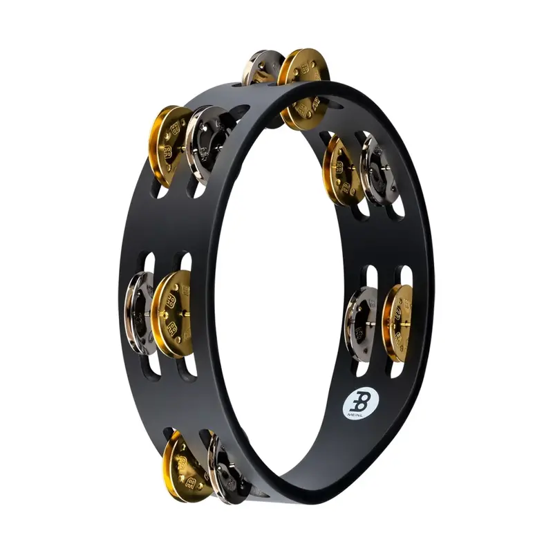 Meinl Cta2m-Bk 8" Compact Double Row Nickel Plated Steel/Brass Jingles Tambourine 1