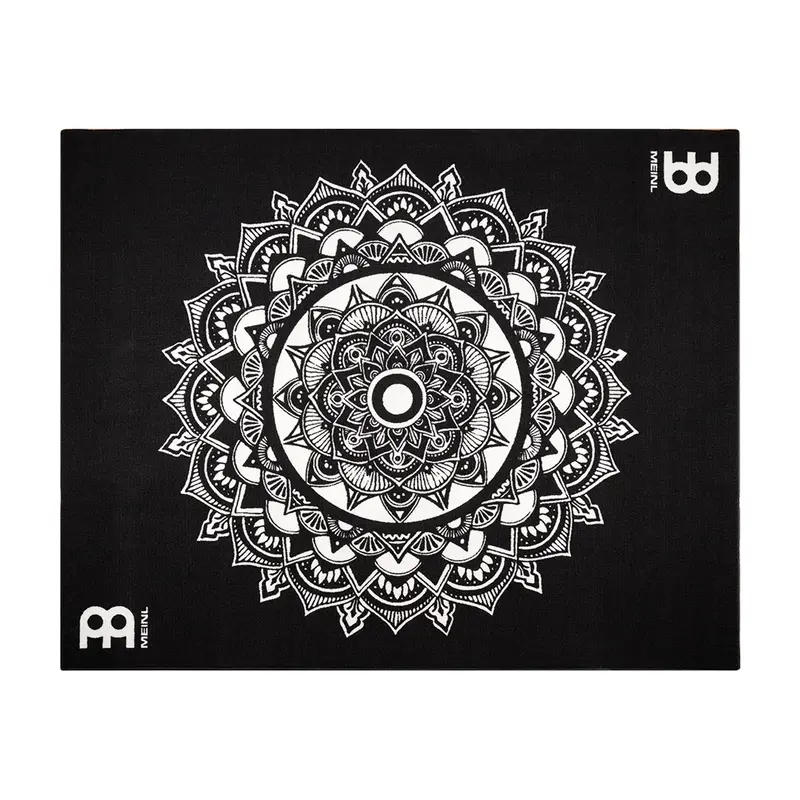 Meinl Cymbals Drum Rug 78-Inch X 63-Inch - Black And White Mandala 1