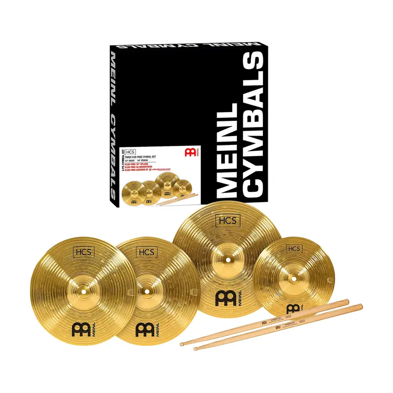 Meinl Cymbals Hcs Cymbal Set Free Splash, Sticks And 3 Free Lessons 1