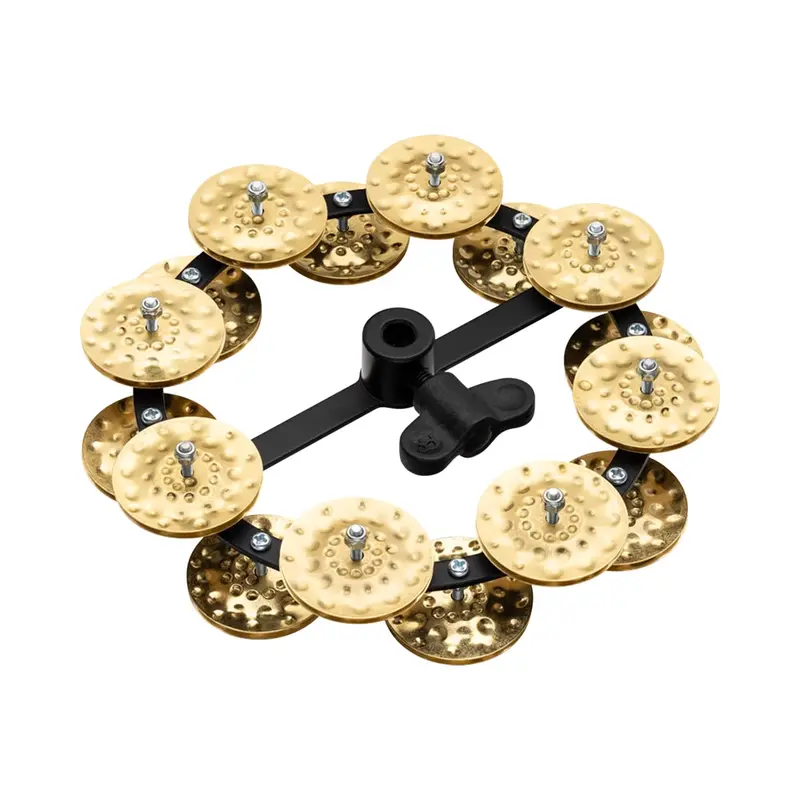 Meinl Headliner Series Hand Hammered Brass Jingles Hi-Hat Tambourine Double Row 1