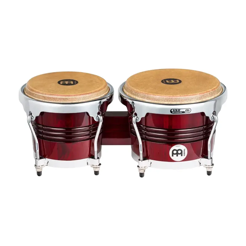 Meinl Percussion Marathon Exclusive Bongos 6.75" And 8" Pine Bongos - Wine Red 1