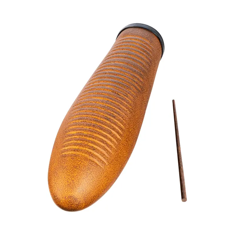 Meinl Premium Fiberglass Güiro W/ Scrapper - Brown 1