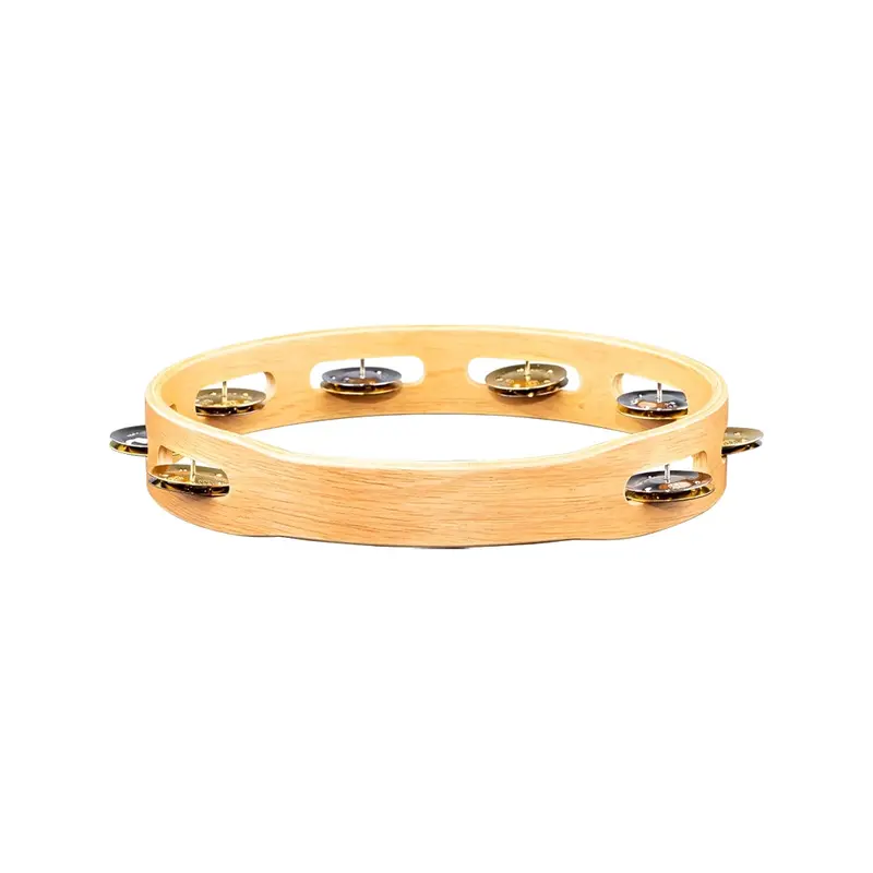 Meinl Recording-Combo Wood Tambourine One Row Dual Alloy Jingles Super Natural 2