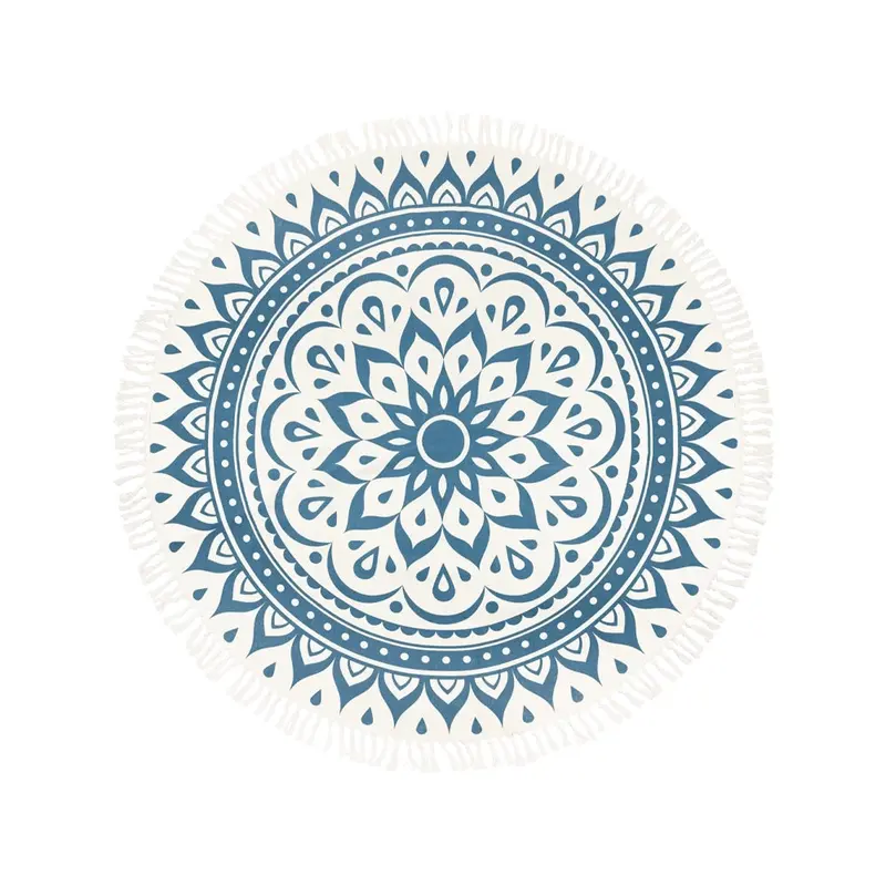 Meinl Sonic Energy 78" Meditation Rug W/ Navy Blue Floral Design 1