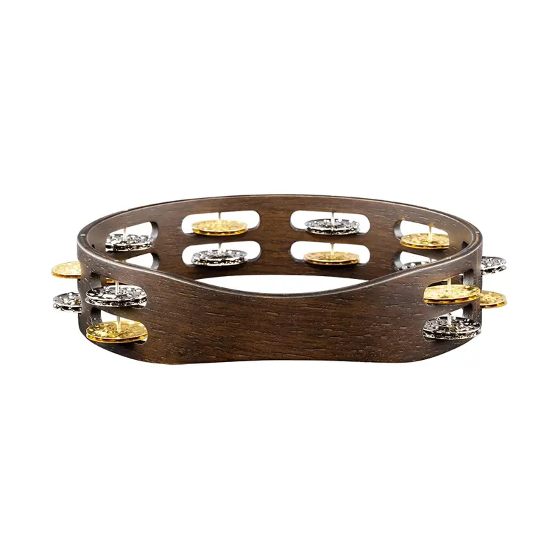 Meinl Vintage Wood Tambourine With Dual Alloy Jingles 10 In. Walnut Brown 2