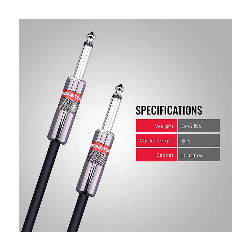 Monster 6Ft Prolink Classic Pro Audio 1/4" Speaker Cable 2