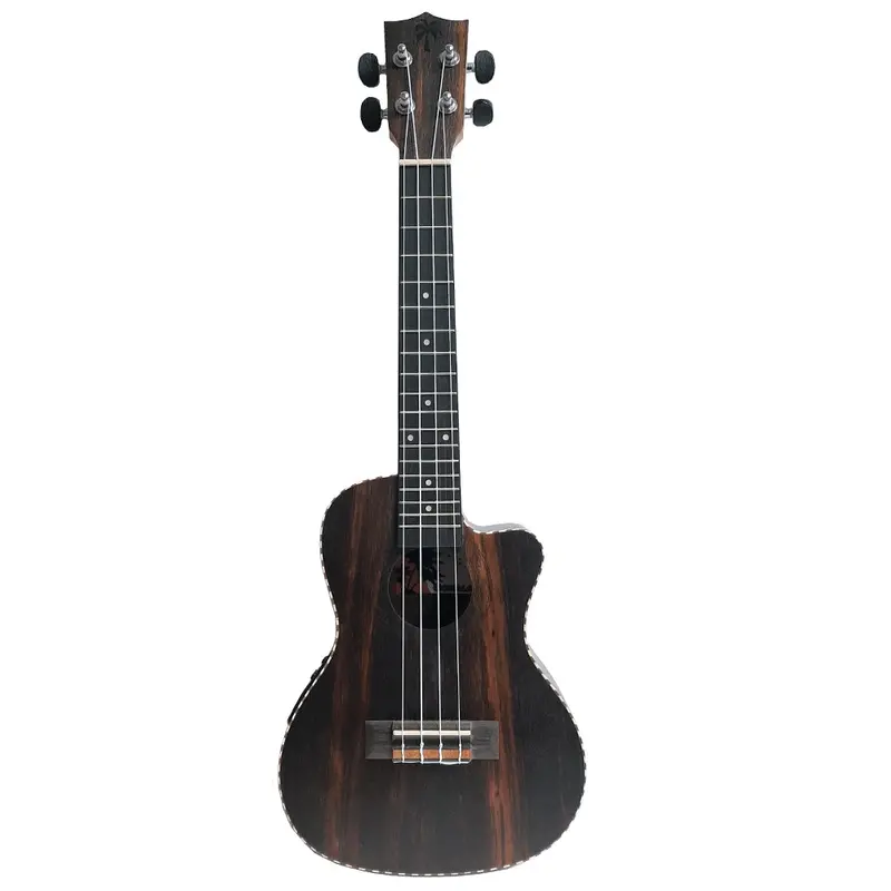 Ookala 24" Concert Electric Ukulele With Cutaway Ebony Body 1
