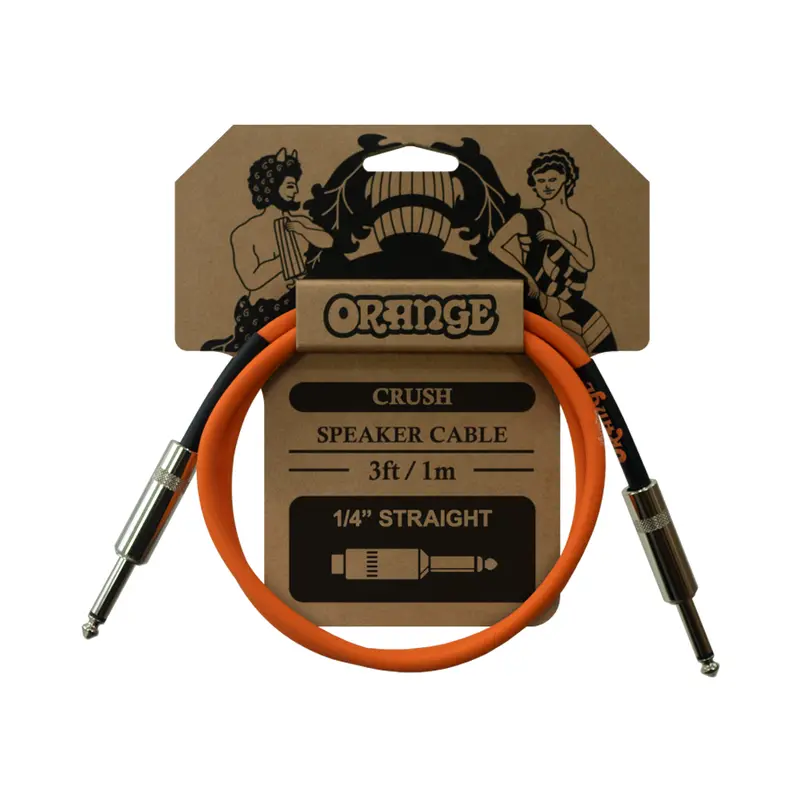 Orange Crush 3' Speaker Cable With 1/4" Jack Connectors 1