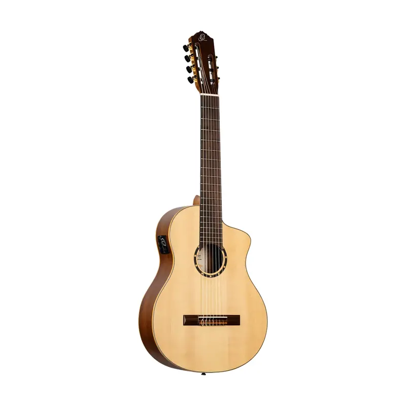Ortega Family Series Pro 7-String Solid Top Acoustic-Electric Nylon Classical Guitar W/Bag 1