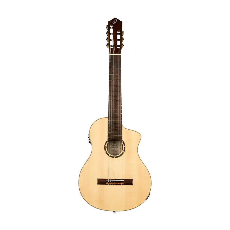 Ortega Family Series Pro 7-String Solid Top Acoustic-Electric Nylon Classical Guitar W/Bag 2