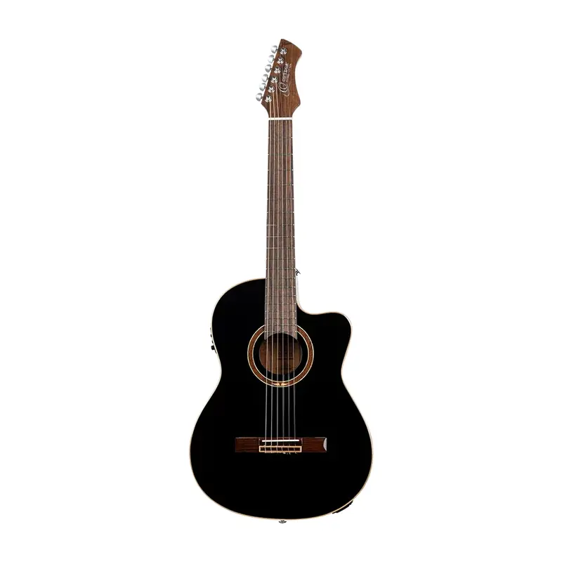 Ortega Performer Series 4/4 Classical Guitar W/  Gig Bag - Black 1