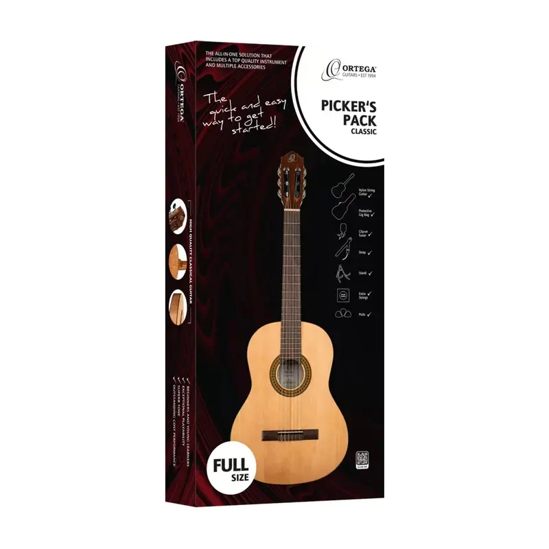 Ortega Rppc44 Full Size Nylon-String Classical Guitar Pack 2