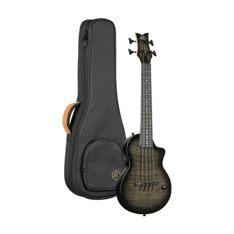 Ortega Solid Body Ukebass Mahogany & Flamed Maple - Rechargeable Pu - Grey 1