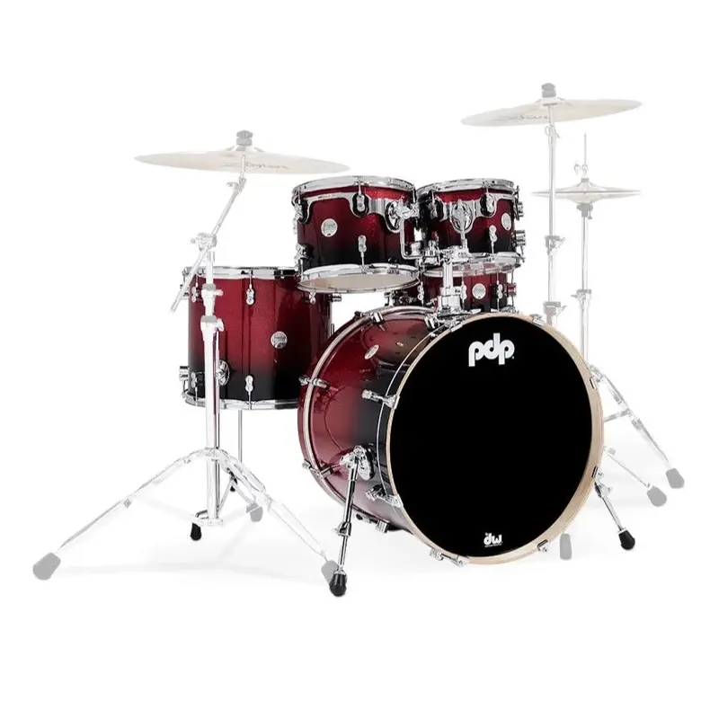 Pdp Concept Maple 5-Piece Shell Pack - Red To Black Sparkle Fade 1