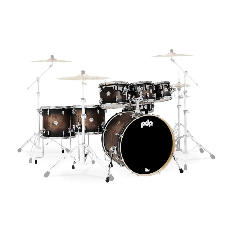 Pdp Concept Maple 7 Piece Shell Pack - Satin Charcoal Burst Lacquer 1