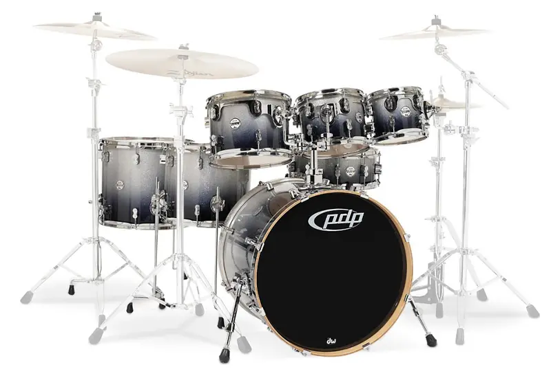 Pdp Concept Maple 7-Piece Shell Pack - Silver To Black Sparkle Fade 1