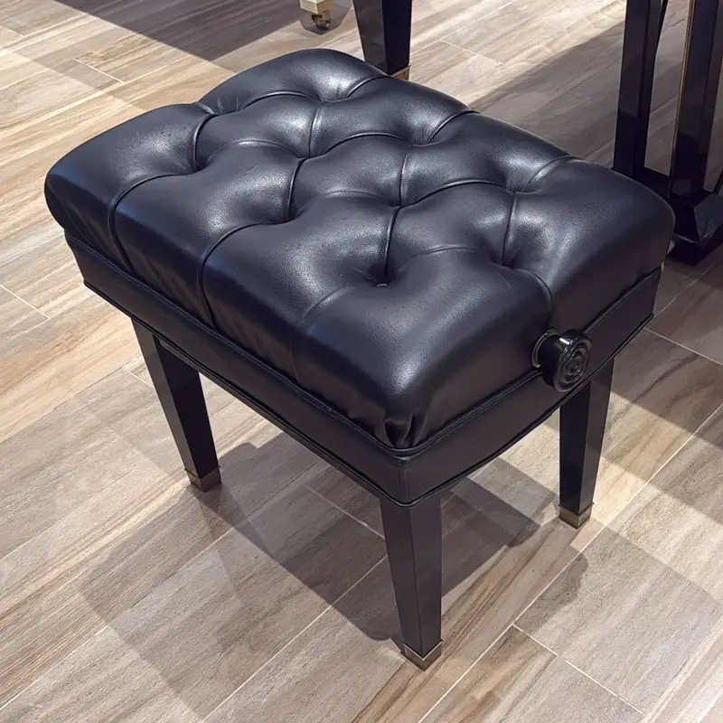 Pearl River Adjustable & Cushioned Piano Bench - Polished Ebony 1