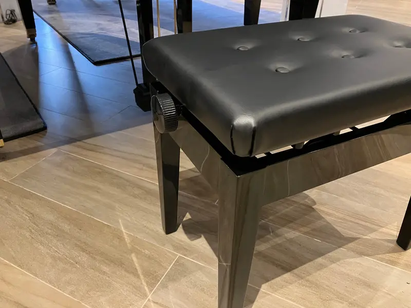 Pearl River Adjustable & Cushioned Piano Bench - Polished Ebony 2