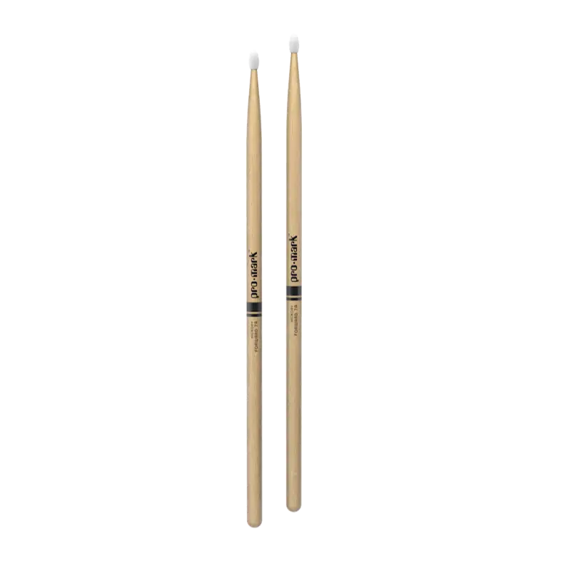 Promark Classic Forward Hickory Drumsticks 7A Nylon Tip Drumsticks 1