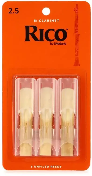 Rico By D'addario Bb Clarinet Reed - 2.5 (3-Pack) 1