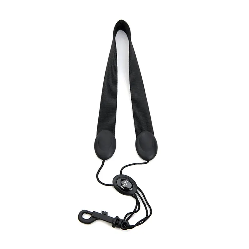 Rico By D'addario Soprano / Alto Sax Strap, Snap Hook - Black 1