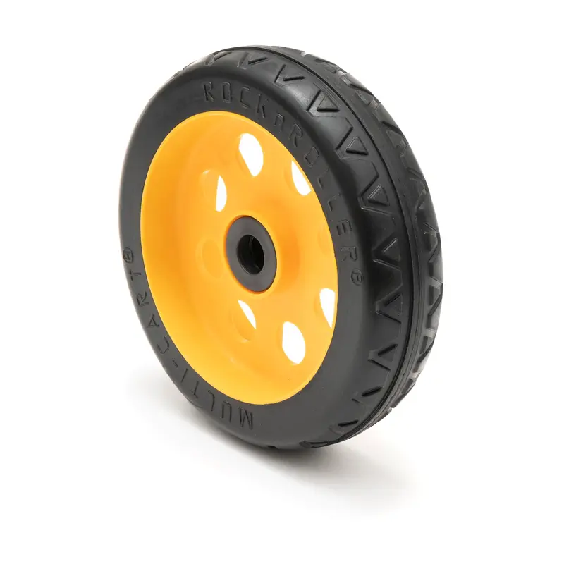 Rock N Roller Rwhlo8x2 R-Trac Rear Symmetrical Wheels For R6 & R8 Casters - Black/Yellow 2 Pack 1