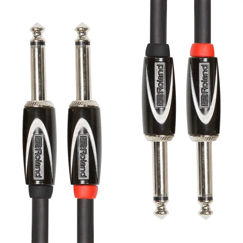 Roland Dual 1/4" Ts To Dual 1/4" Ts Black Series Interconnect Cable 1