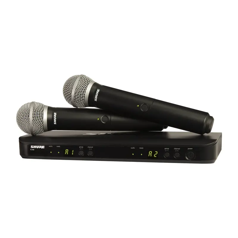 Shure Blx288/Pg58 Dual Channel Wireless Handheld Microphone System - H11 Band 1