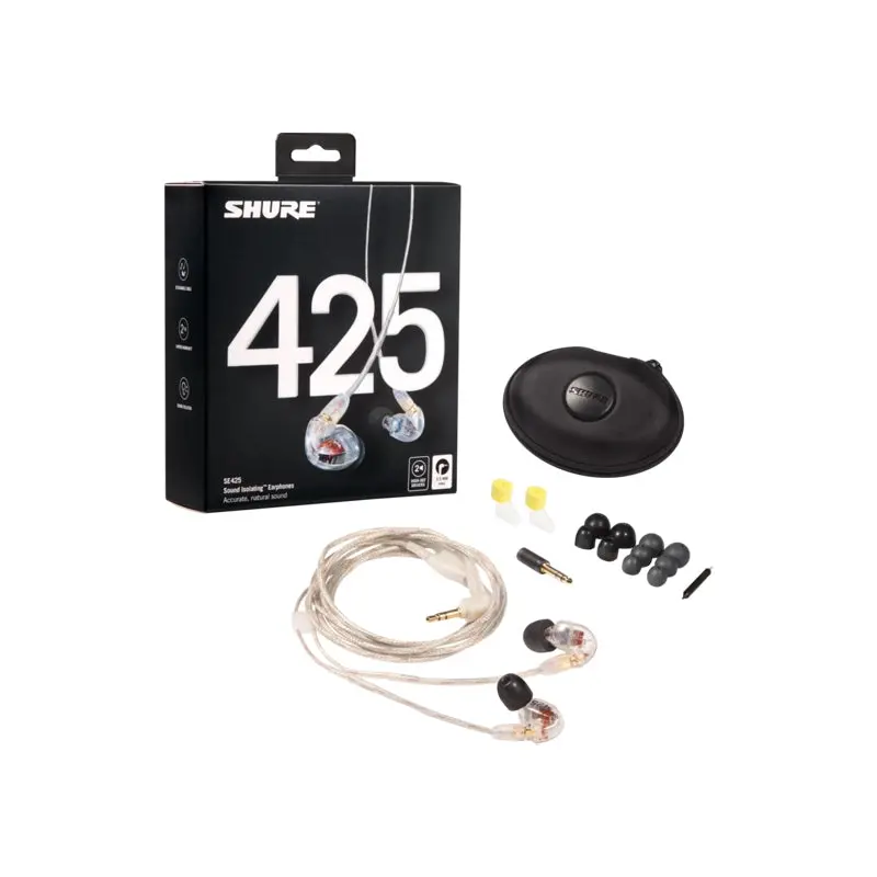 Shure Se425 Sound Isolating Dual-Driver Earbud Style - Clear 1