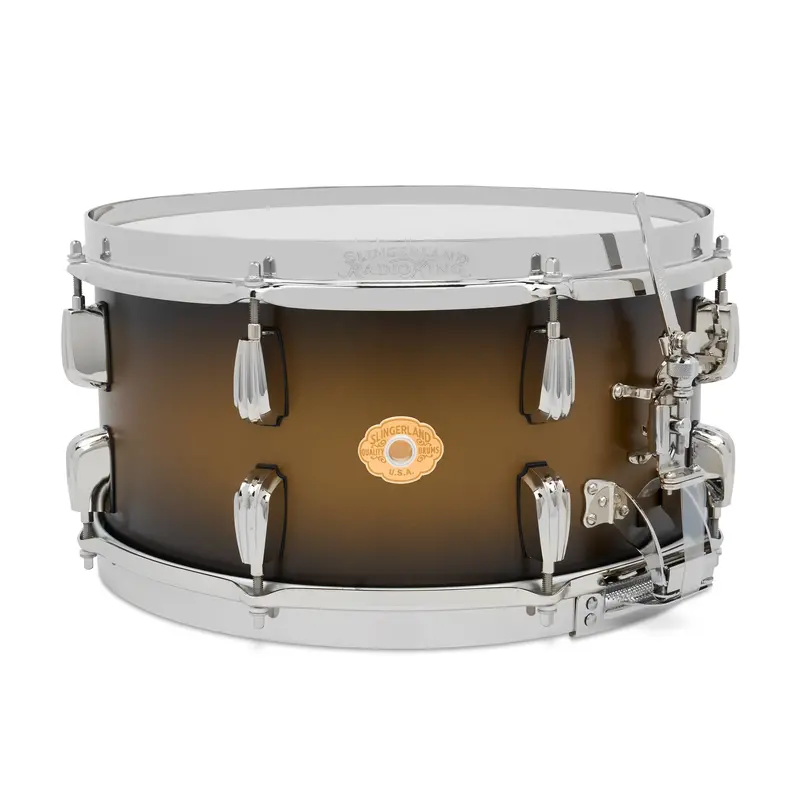 Slingerland Radio King Limited-Edition 7" X 14" Maple Snare Drum - Black And Gold Duco Lacquer 1