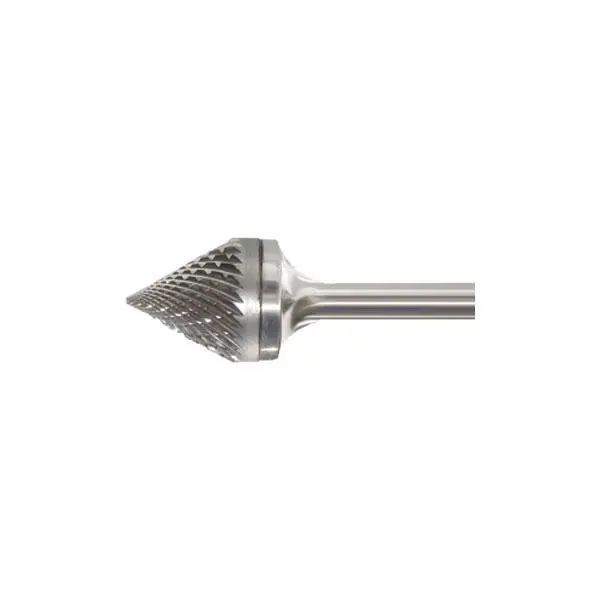 Solid Carbide Burrs 1/4" Shank - Cone 60° 3/8" Dia. 5/16" Flute 1